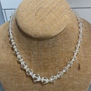 Gorgeous Vintage Art Deco 16” Cut Crystal Necklace